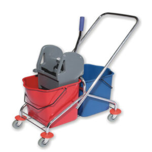 Double Bucket Chrome 2X25 L with Grey Plastic Wringer CN